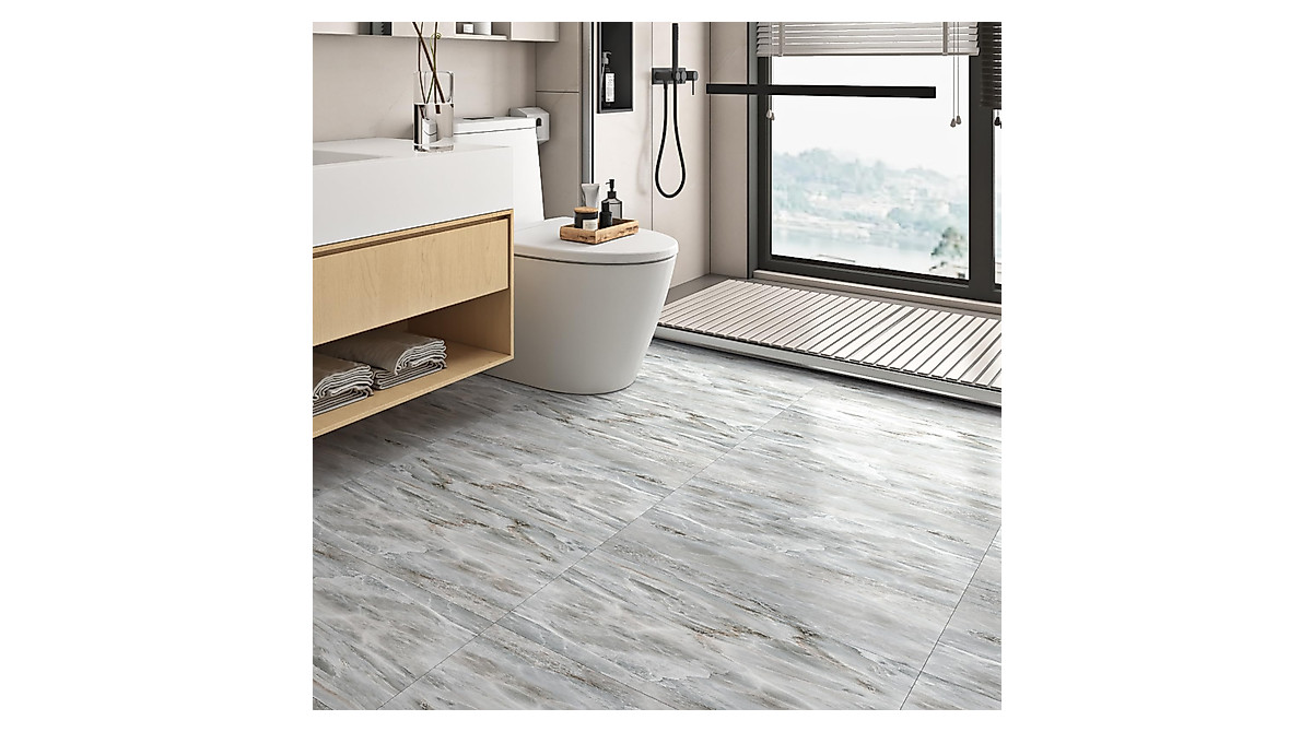 Livelynine Peel and Stick Green Marble Floor Tiles