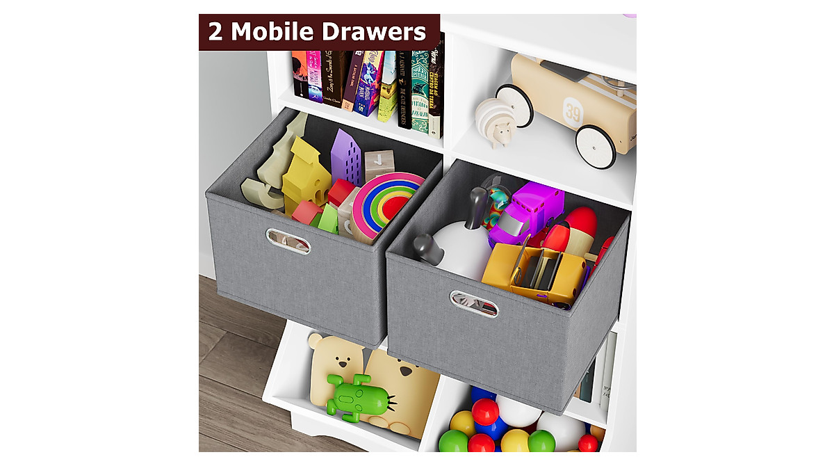 BOTLOG White Toy Storage Organizer - Kids Bookcase & Cubby Storage