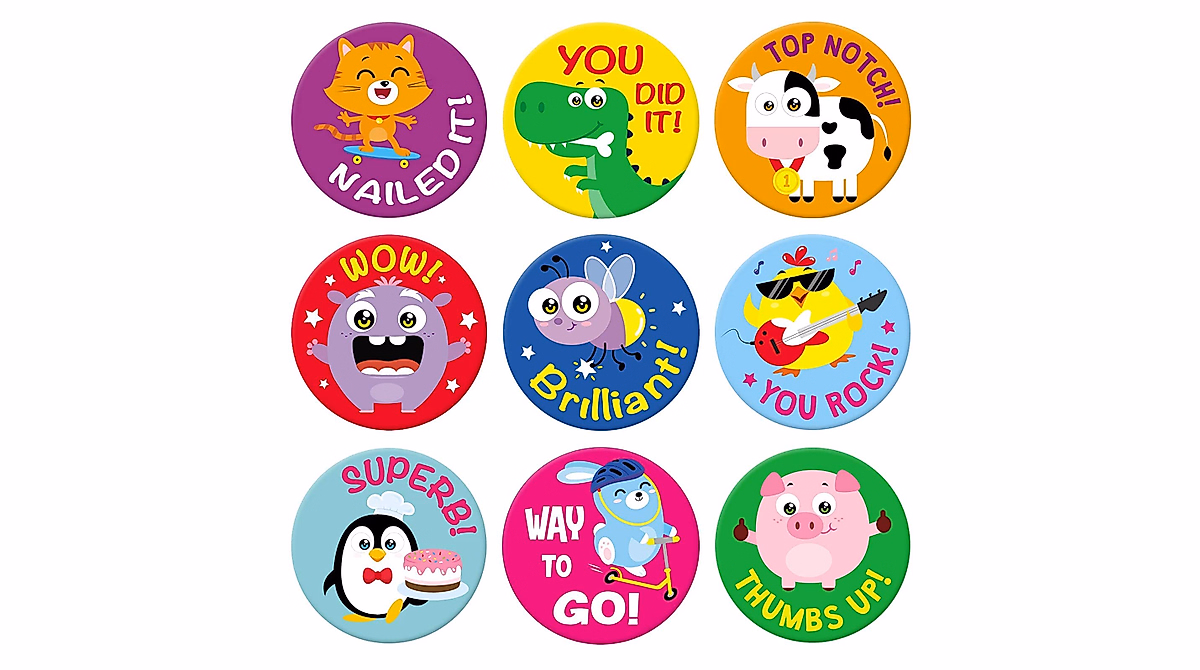 Sweetzer & Orange Reward Stickers - 1008 Fun Motivational Stickers for Kids