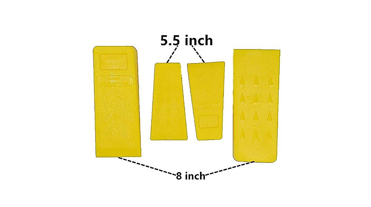 6 Pack Tree Felling Wedges With Spikes For Safe Tree Cutting, Chainsaw Felling Wedges Set With Pouch, Orange Plastic Splitting Wedge Logging Equipment - 3 Each Of 8'' And 5.5