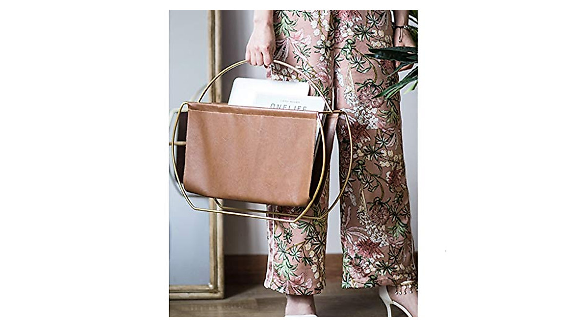Stylish Brown Magazine Rack for Home & Office Storage