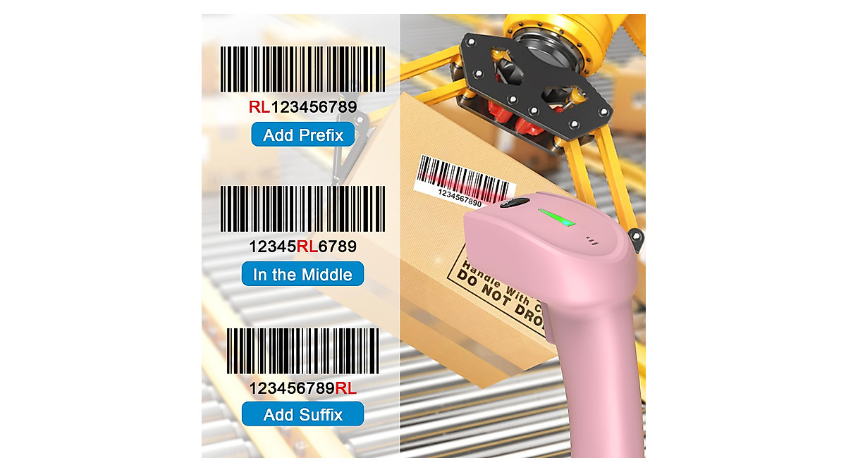 Symcode Pink Handheld Barcode Scanner - Fast 1D & 2D QR Code Reading