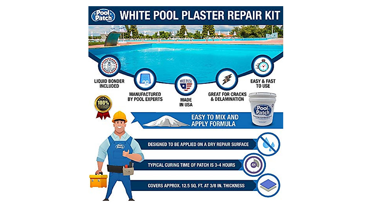 Pool Patch White Plaster Repair Kit - Fast & Easy Fix