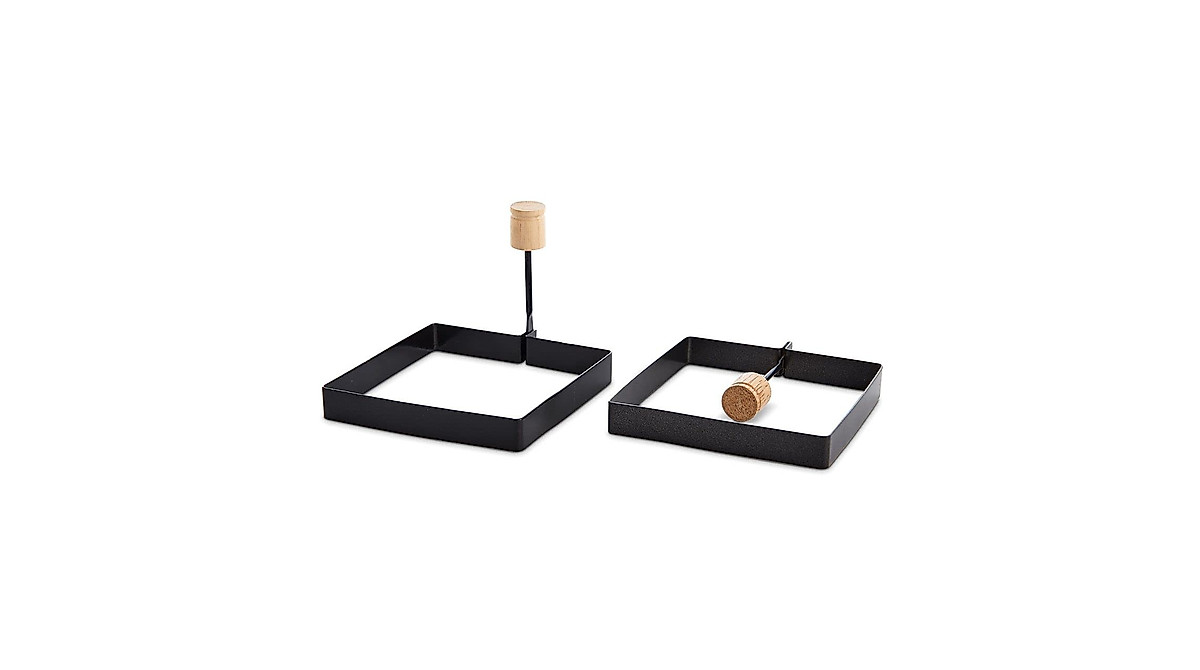 Square Egg Rings HIC 2-Piece Non-Stick Square Egg & Pancake Rings With ...