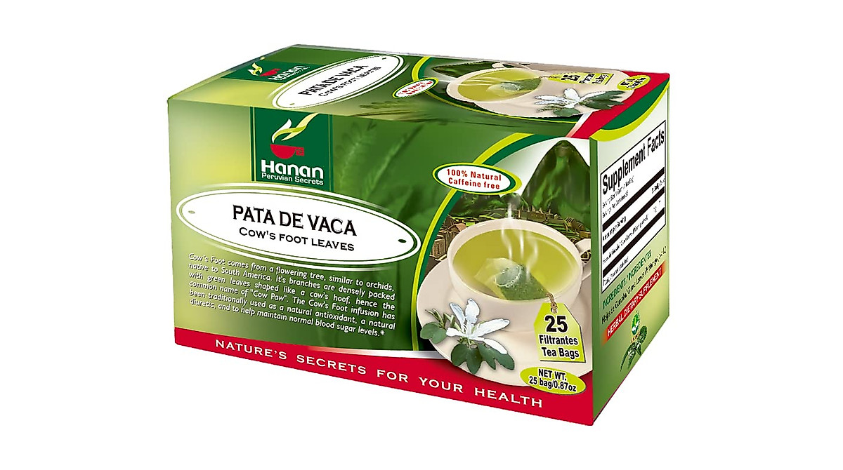 Hanan Pata de Vaca Tea: Natural Peruvian Cow's Foot Tea (25 Bags)