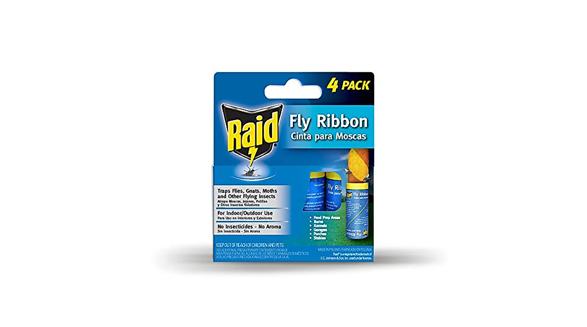 Raid Fly Ribbon Catcher Pack - Effective Fly Control (4 Pack)