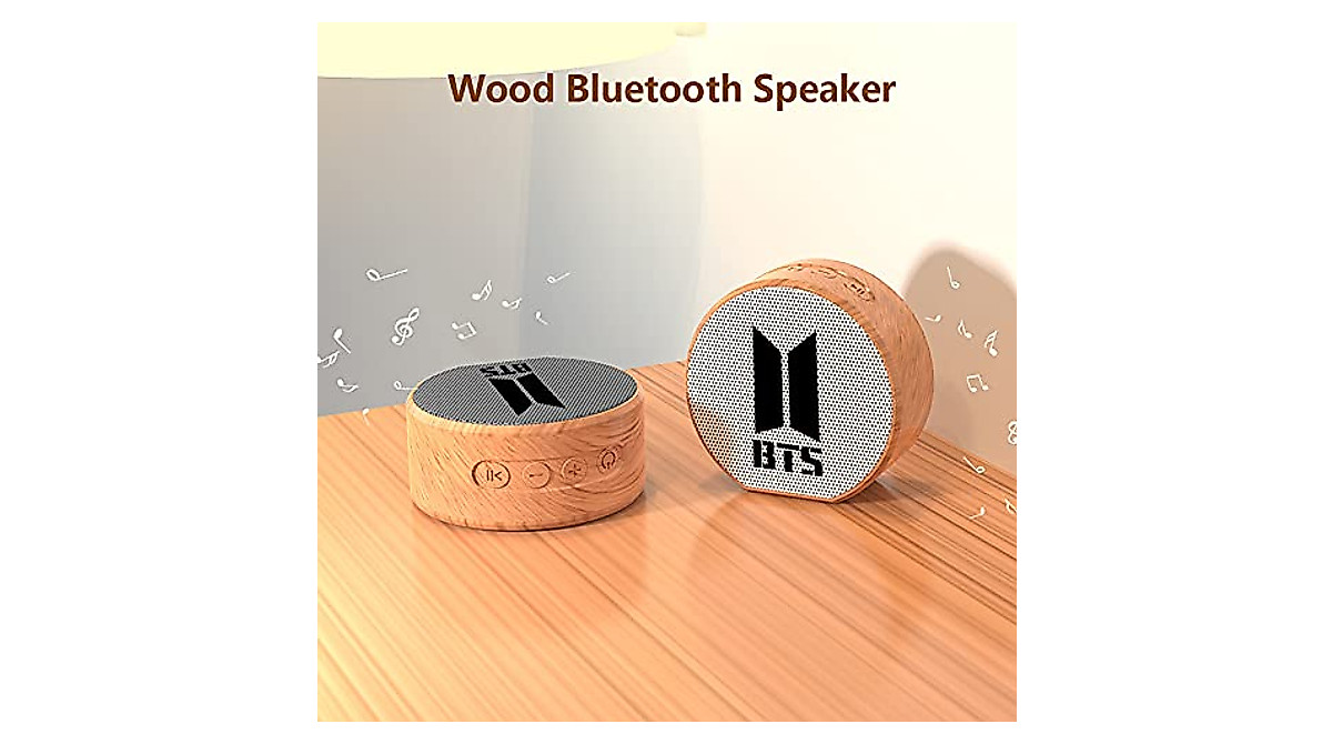 BTS Portable Bluetooth Speaker - Stylish Wood Grain Design for Army