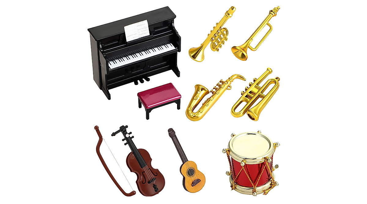 Miniature Musical Instrument Set for Dollhouses | 1:12 Scale Accessories