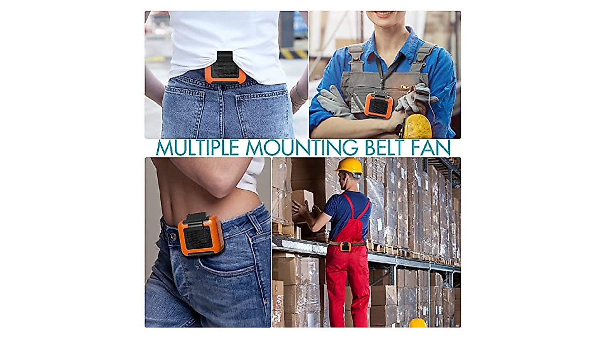 Cmyfato Mini Waist Fan - Portable 6000mAh Power Bank