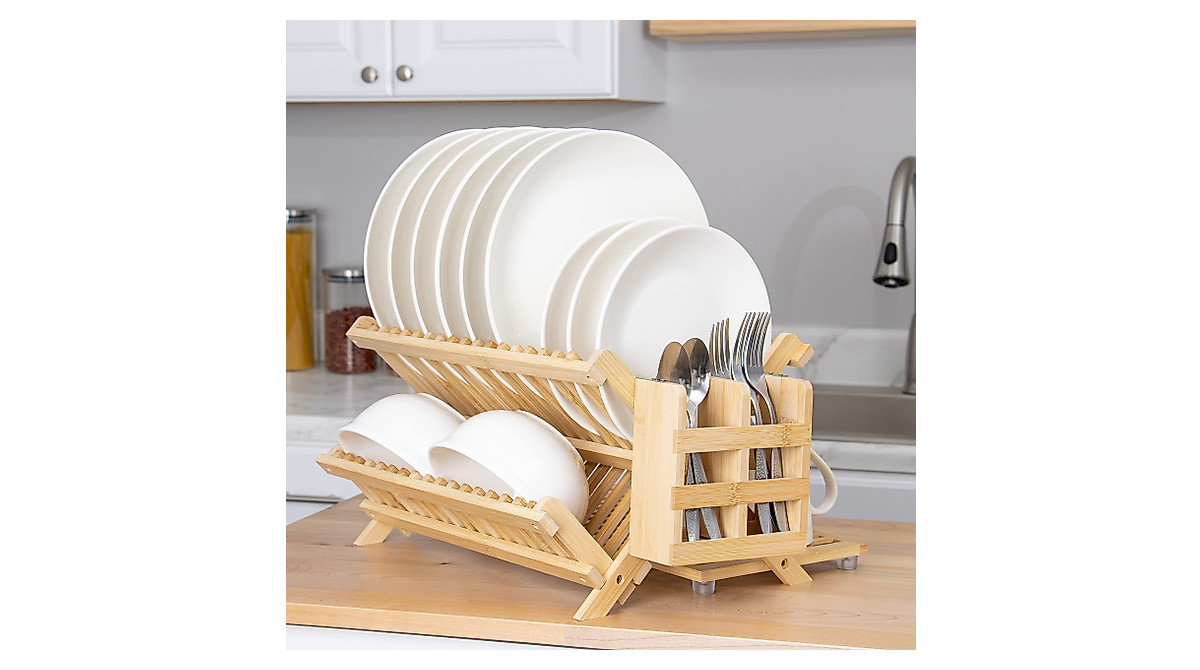 JOEY'Z 3-Tier Bamboo Dish Rack for Your Kitchen