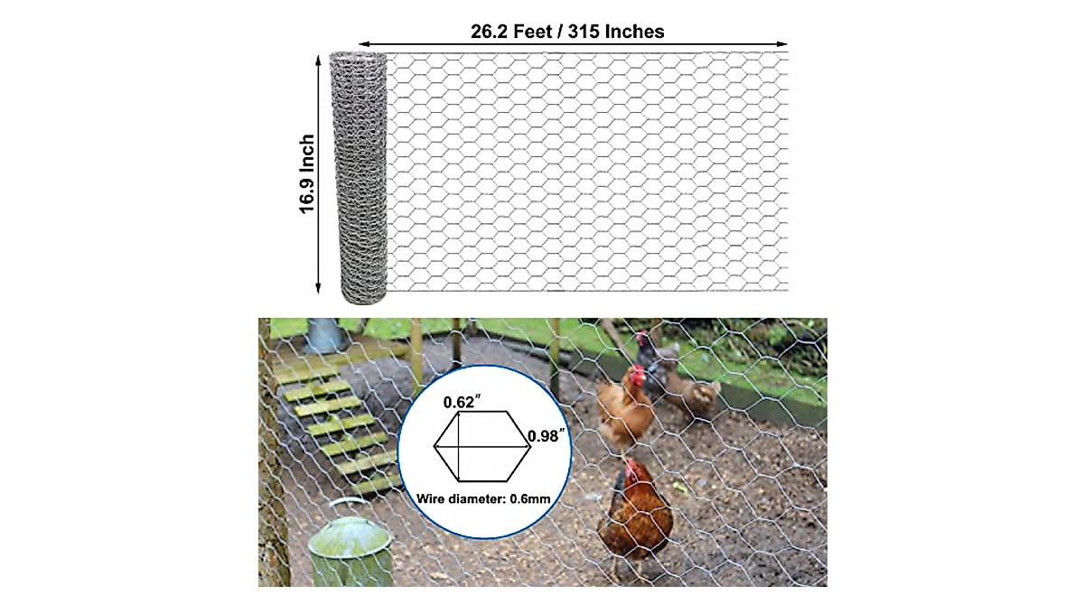 UWIOFF Chicken Wire - Durable Galvanized Garden & Poultry Fence