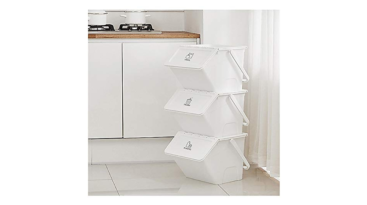 Withmolly Stackable Recycling Organizer - Easy Disposal