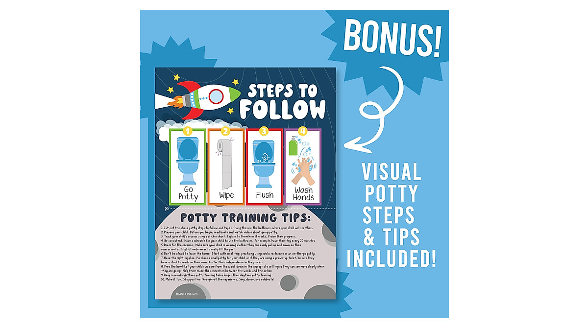 Fun Space Potty Training Chart for Kids with Stickers