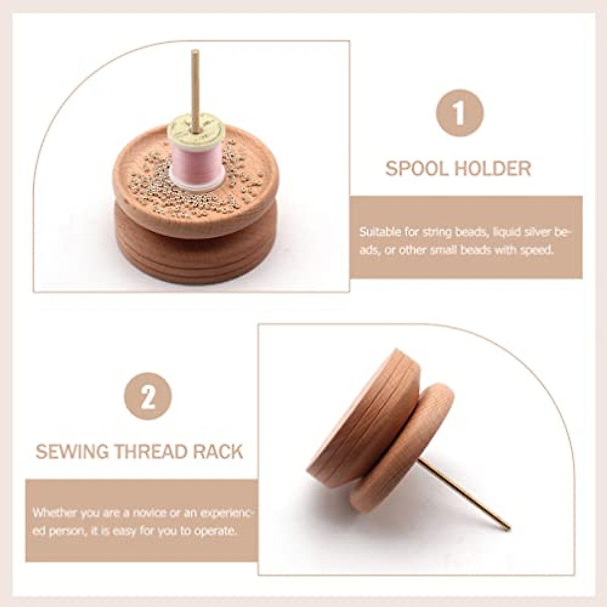 Vintage Wooden Thread Spool Rack for Sewing & Crafts