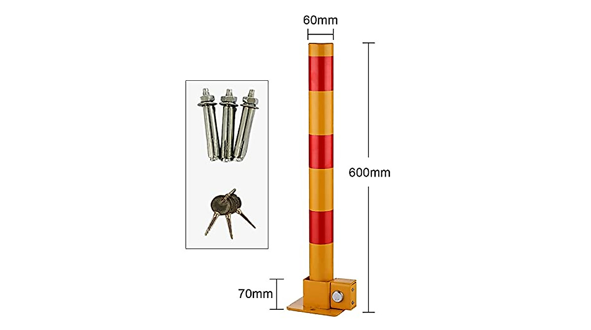Lockable Folding Security Post for Car Parking