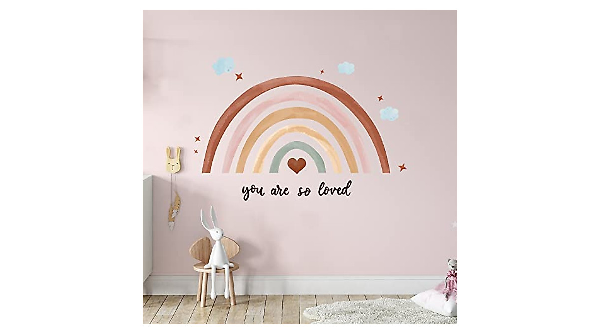 Rainbows Wall Decal - Large Boho Rainbow Stickers for Kids Rooms