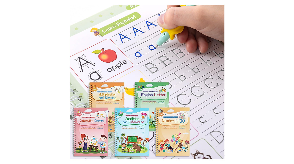 ASIGN Magic Ink Copybooks for Kids - Reusable Handwriting Set