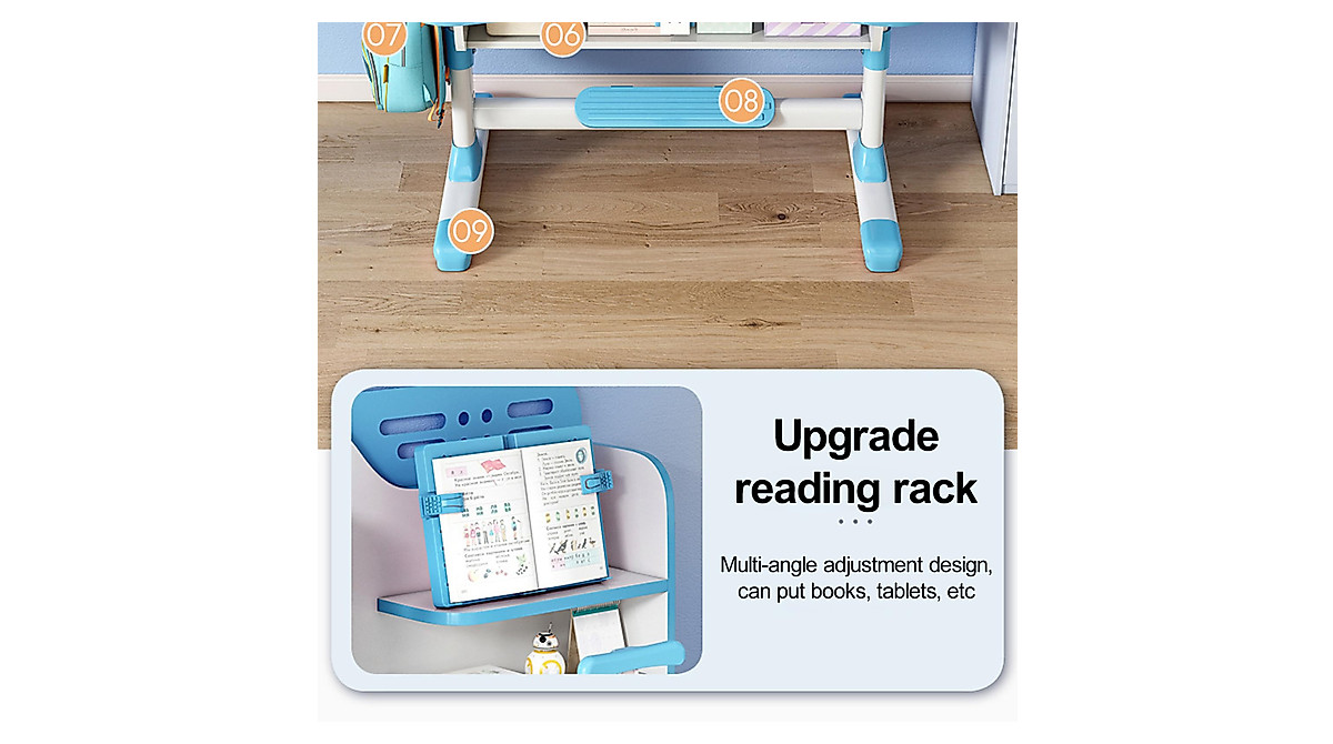 LINASHI Kids Desk Set - Adjustable & Ergonomic Study Table