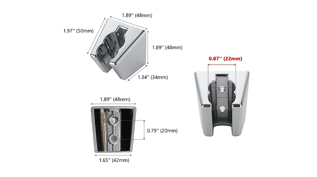 Durable Wall Mount Shower Head Bracket - Chrome