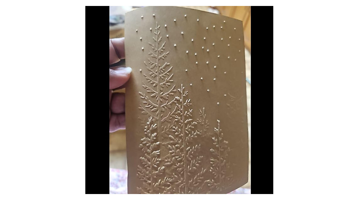 KWELLAM 3D Snowfall Tree Embossing Folders for Card Making