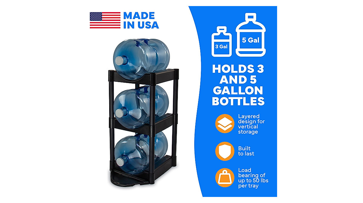 Bottle Buddy Water Bottle Storage Rack | 3-Tray Organizer for Gallon ...