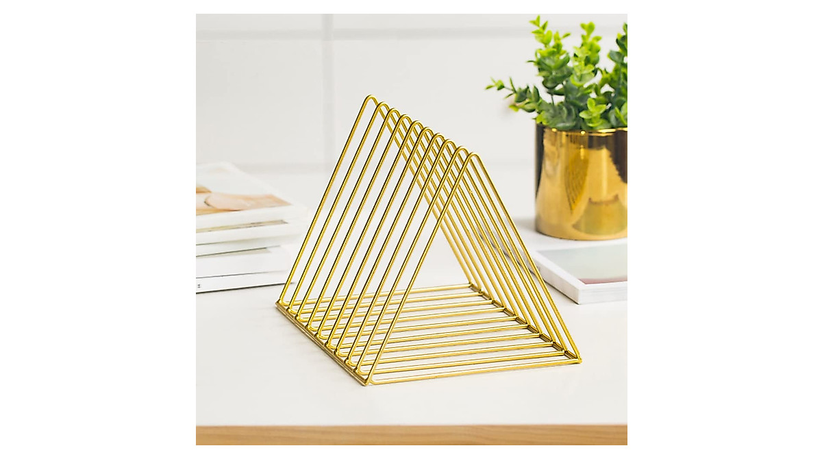 Sooyee Gold Magazine Holder - Desk Organizer & File Storage Solution