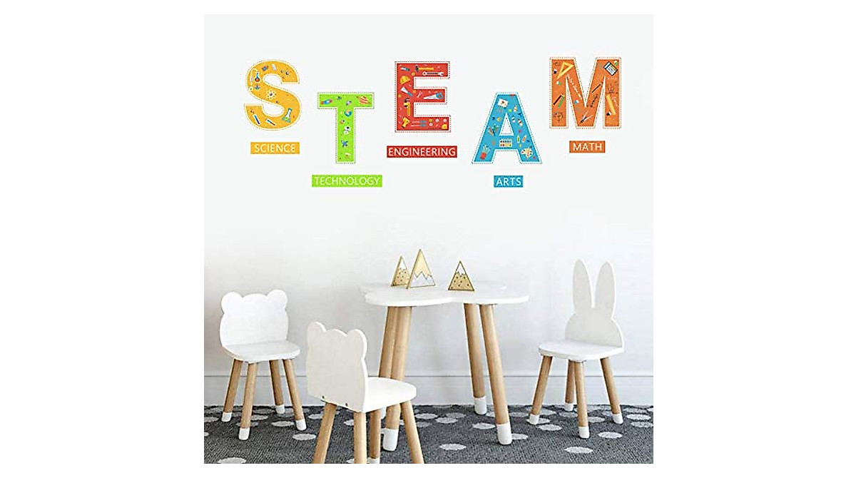 Colorful STEM Wall Decal for Classroom and Home
