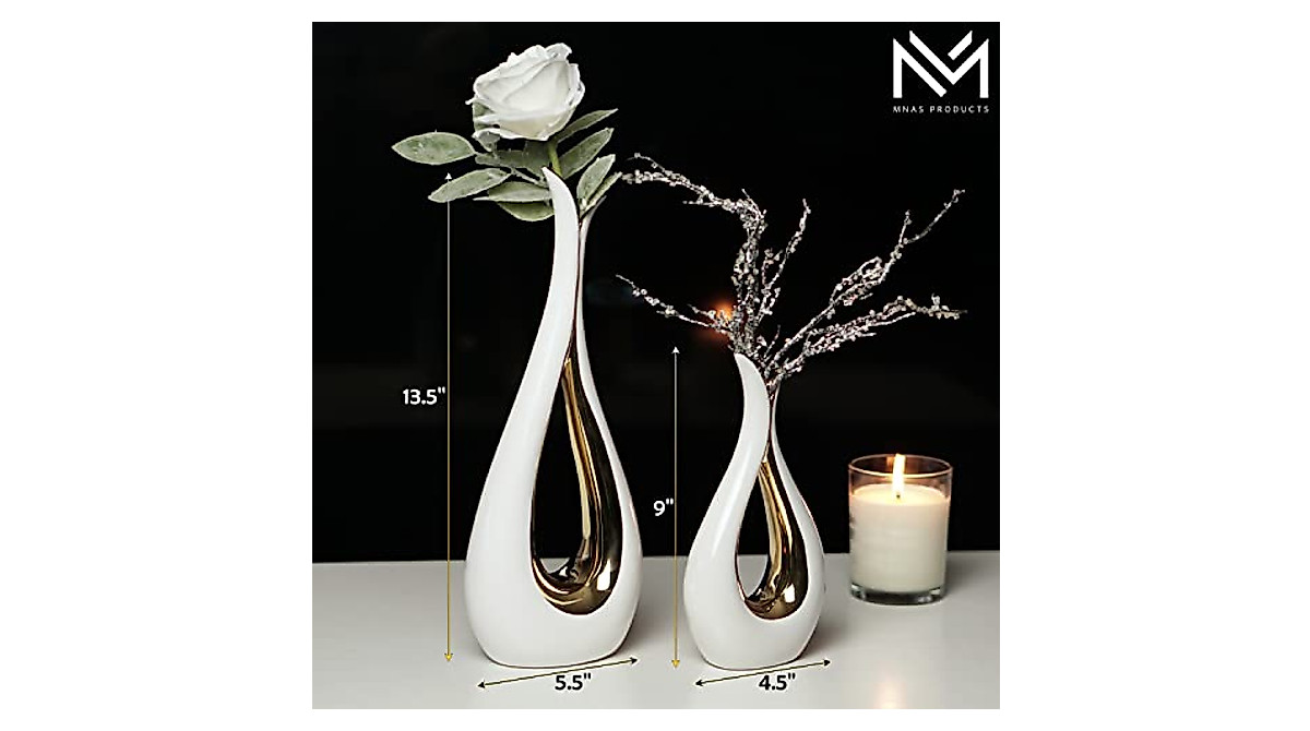 Elegant White Ceramic Vases - Modern Nordic Home Decor Set