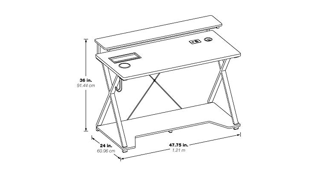 Checkpoint Ghost Battlestation Gaming Desk with RGB Lights