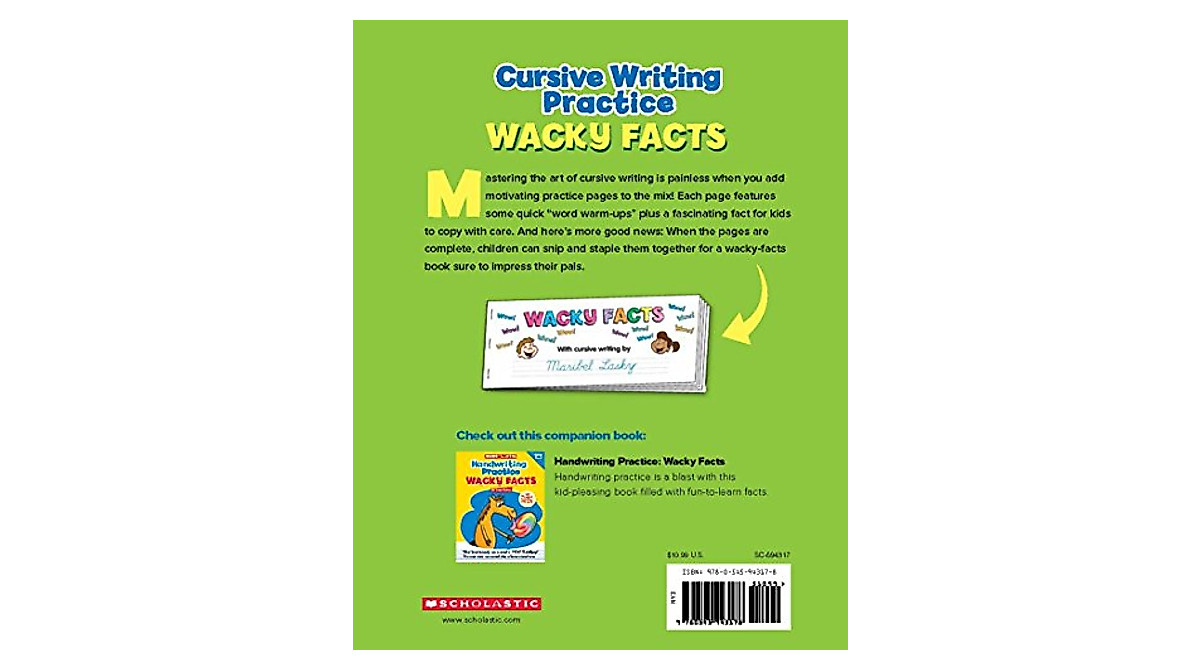 Cursive Writing Practice with Wacky Facts - Fun Handwriting Activities