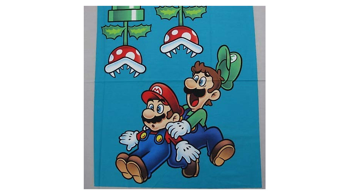 Creative Mario Jump Fabric Panel - 45x36 Inches for Craft Projects