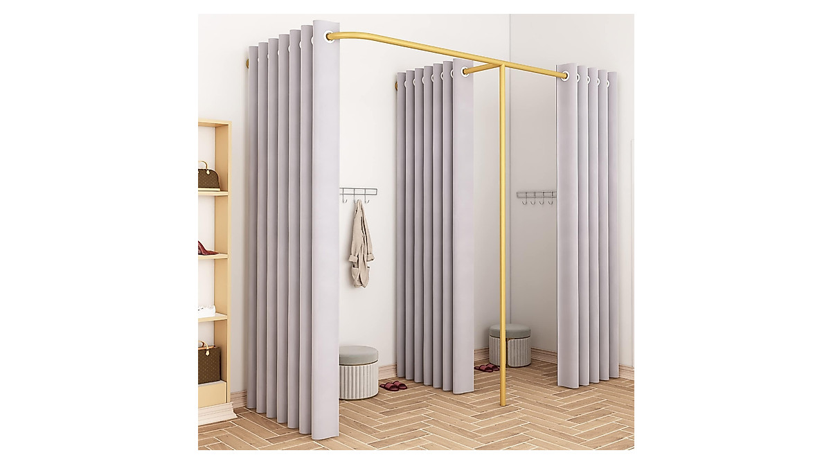Double Fitting Room for Two - Privacy Divider with Curtains