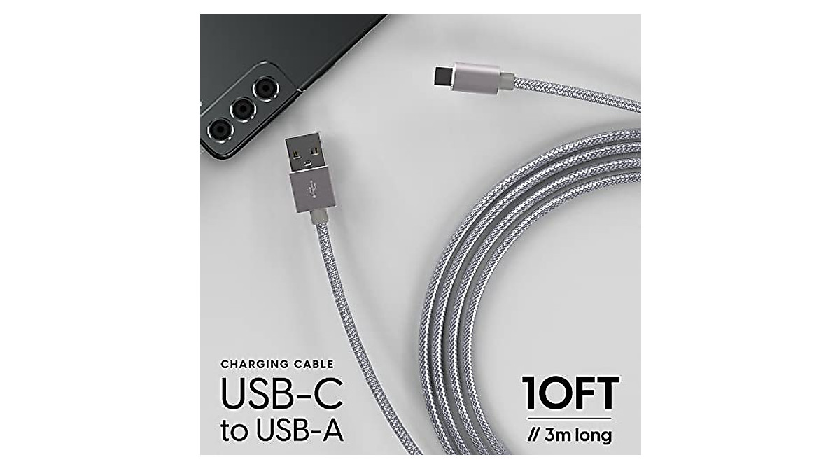 TALK WORKS USB C Cable 10ft Fast Charging for Galaxy & Switch