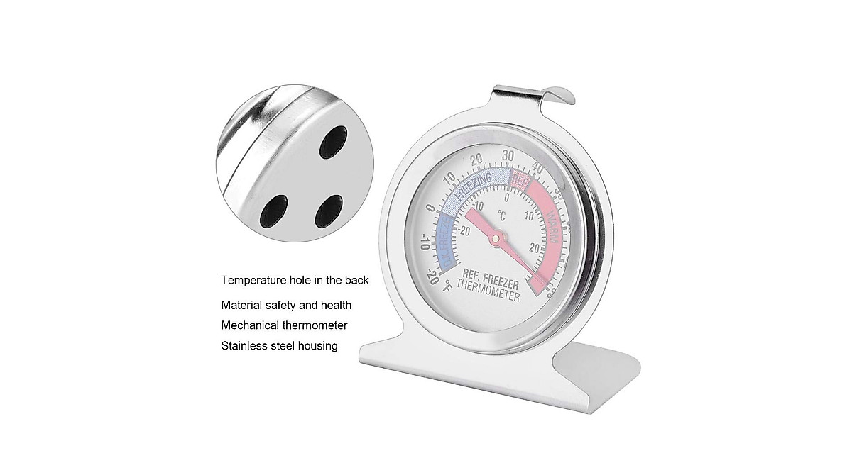 Stainless Steel Freezer Refrigerator Thermometer - Large Dial, Color-Coded Zones, No Battery Needed - View #7