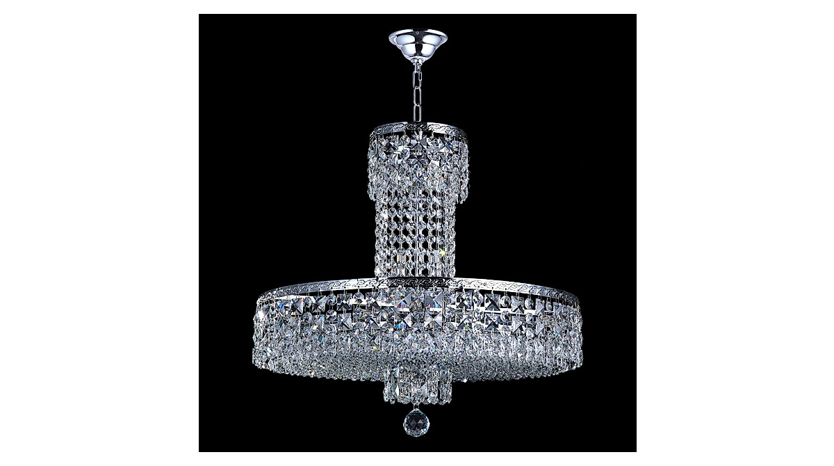 YOVINO 12-Light Crystal Chandelier for High Ceilings