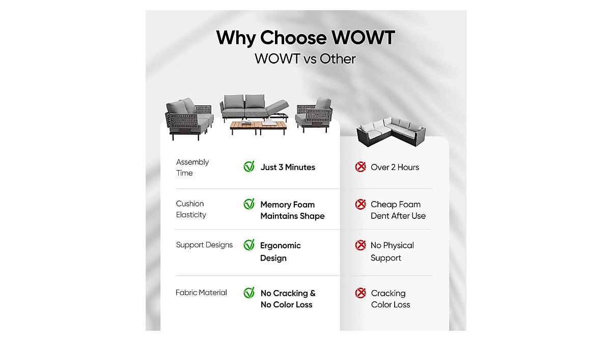WOWT Modular Sectional Sofa – Versatile 5-Seater Comfort