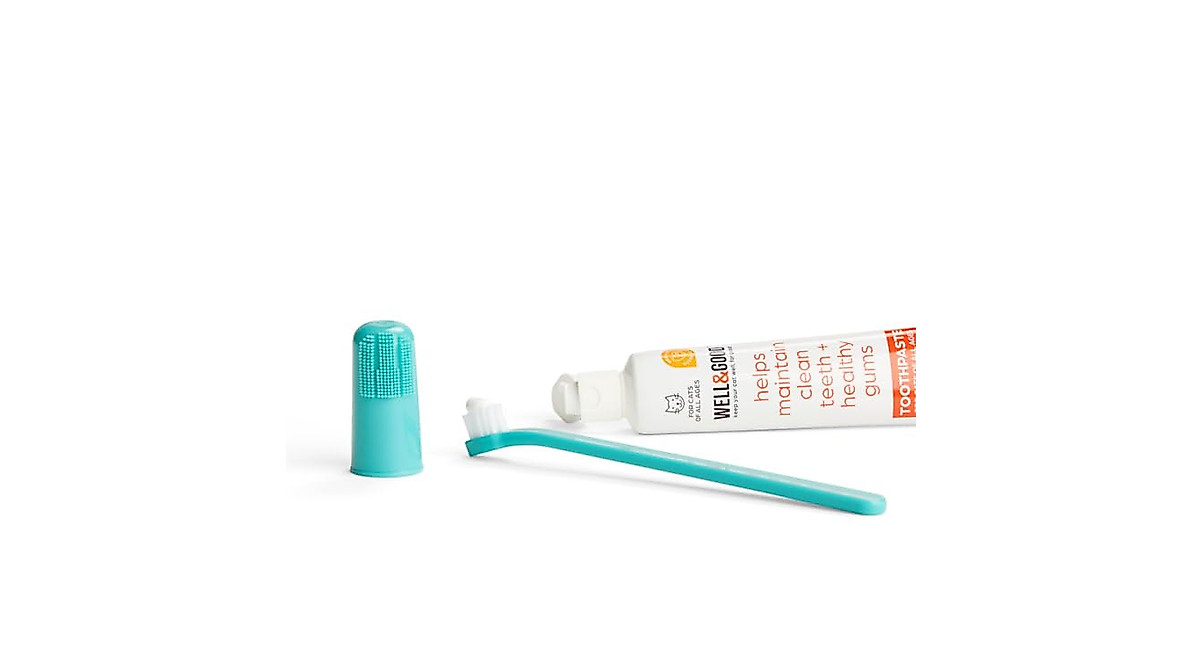 Well & Good Cat Dental Kit with Chicken Flavored Toothpaste