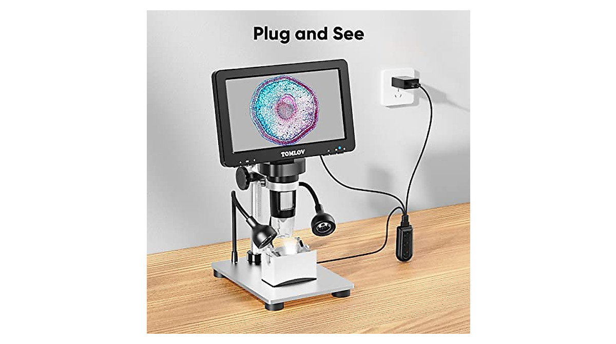TOMLOV Universal Microscope Bottom Light & LED Slides Kit
