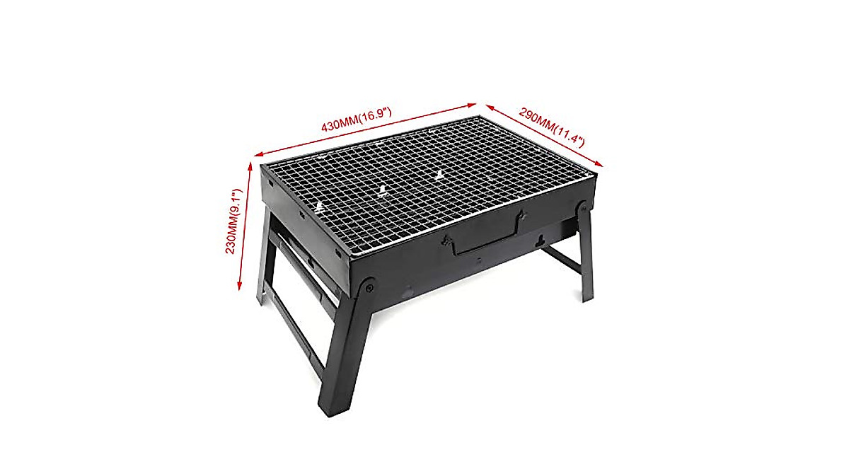 Foldable Portable BBQ Grill - Compact Charcoal Stove For Camping, Picnics, Tailgating, 13.8x10.6x7.9 Inches - View #10