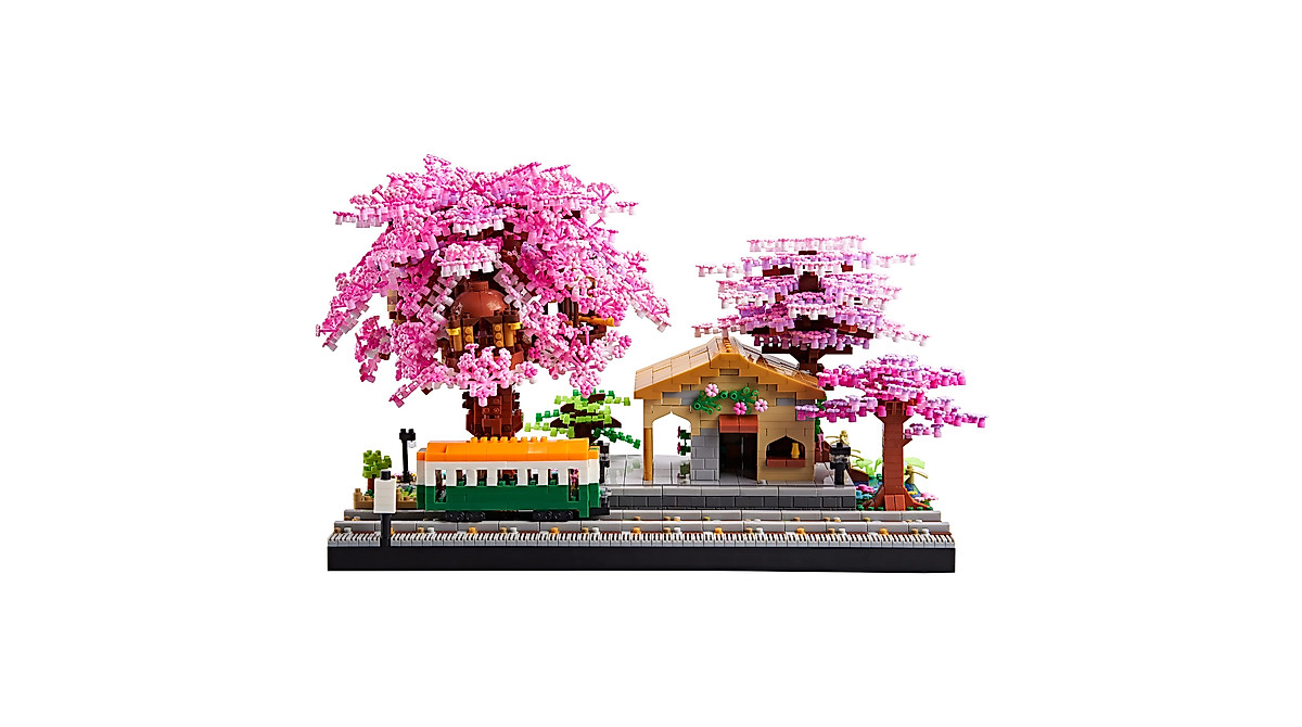 Japanese Sakura Tree Building Block Model Set for Kids & Adults