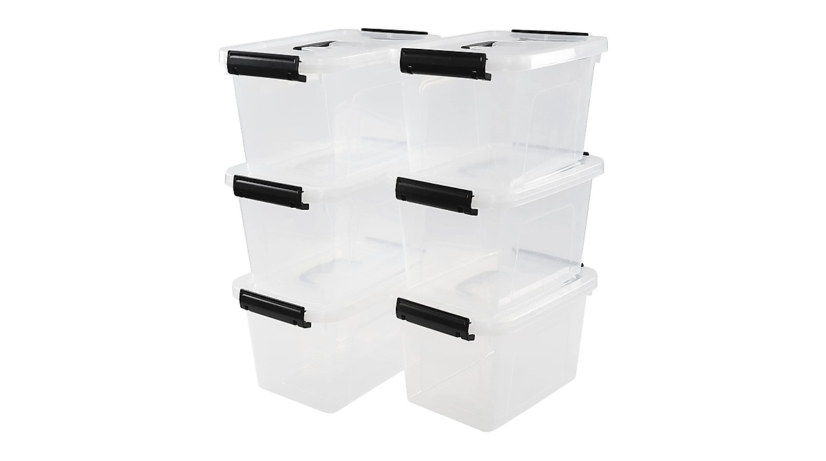 Neadas 6 Quart Clear Plastic Storage Boxes - Durable & Portable