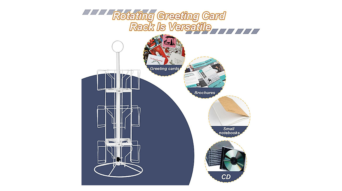 Liitrton 3-Tier Rotating Card Display Rack for Retail