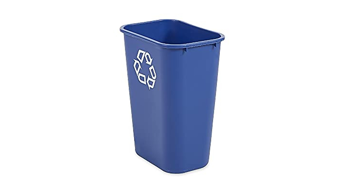 Rubbermaid Commercial Products Fg295773Blue Plastic Resin Deskside Recycling Can, 10 Gallon/41