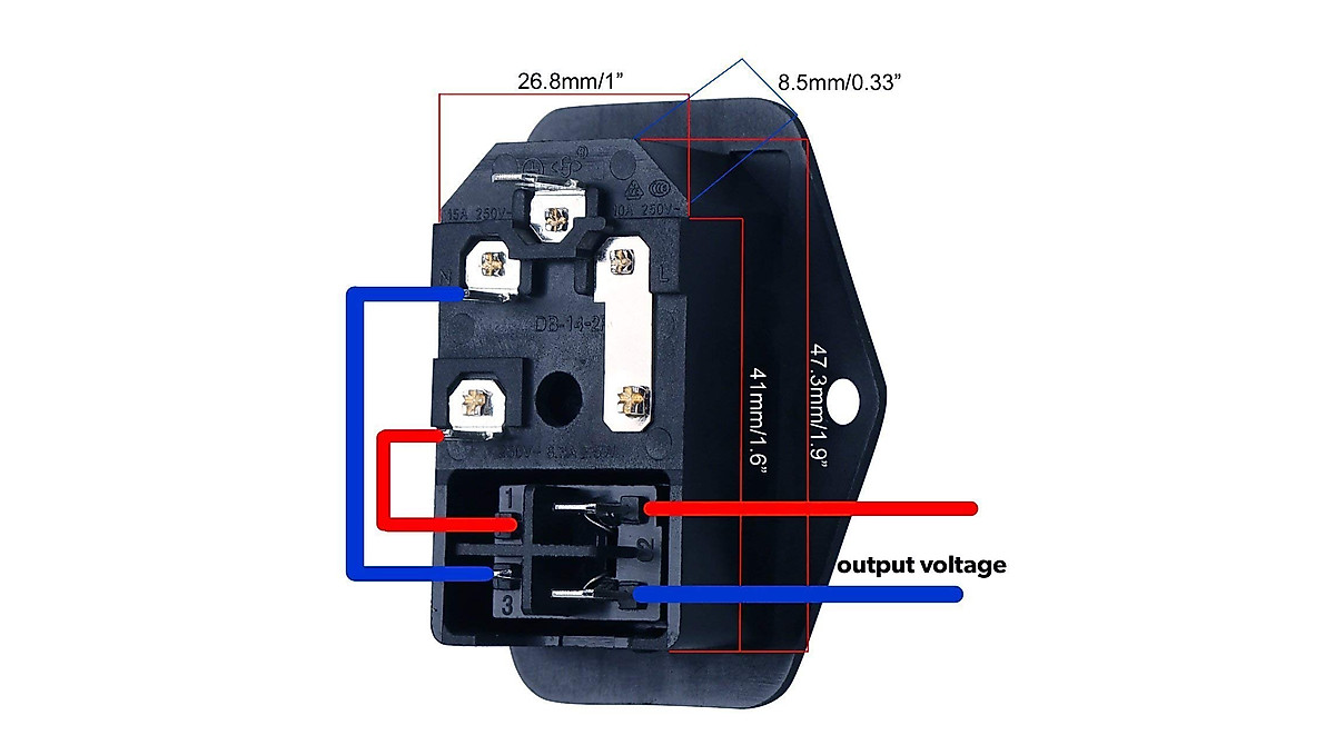 URBEST Inlet Module Plug with Switch – 5A Fuse Power Socket