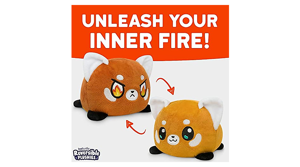 TeeTurtle Reversible Red Panda Plushie - Express Your Mood