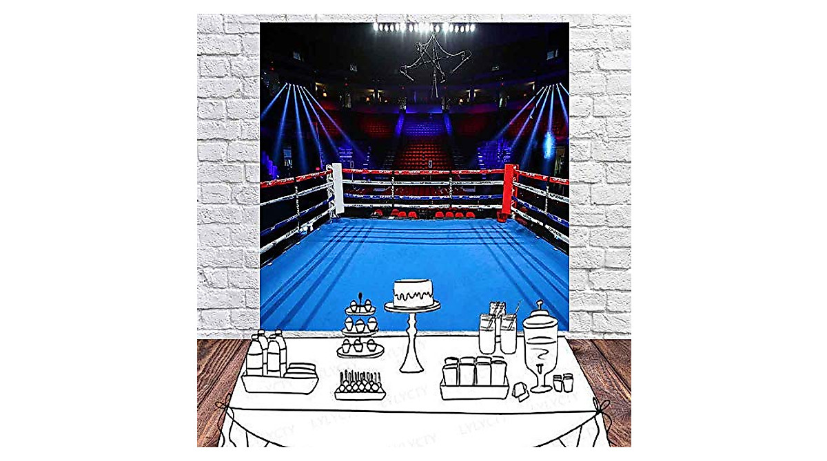 Boxing Birthday Backdrop 6x6ft for Kids Sports Photo Booth