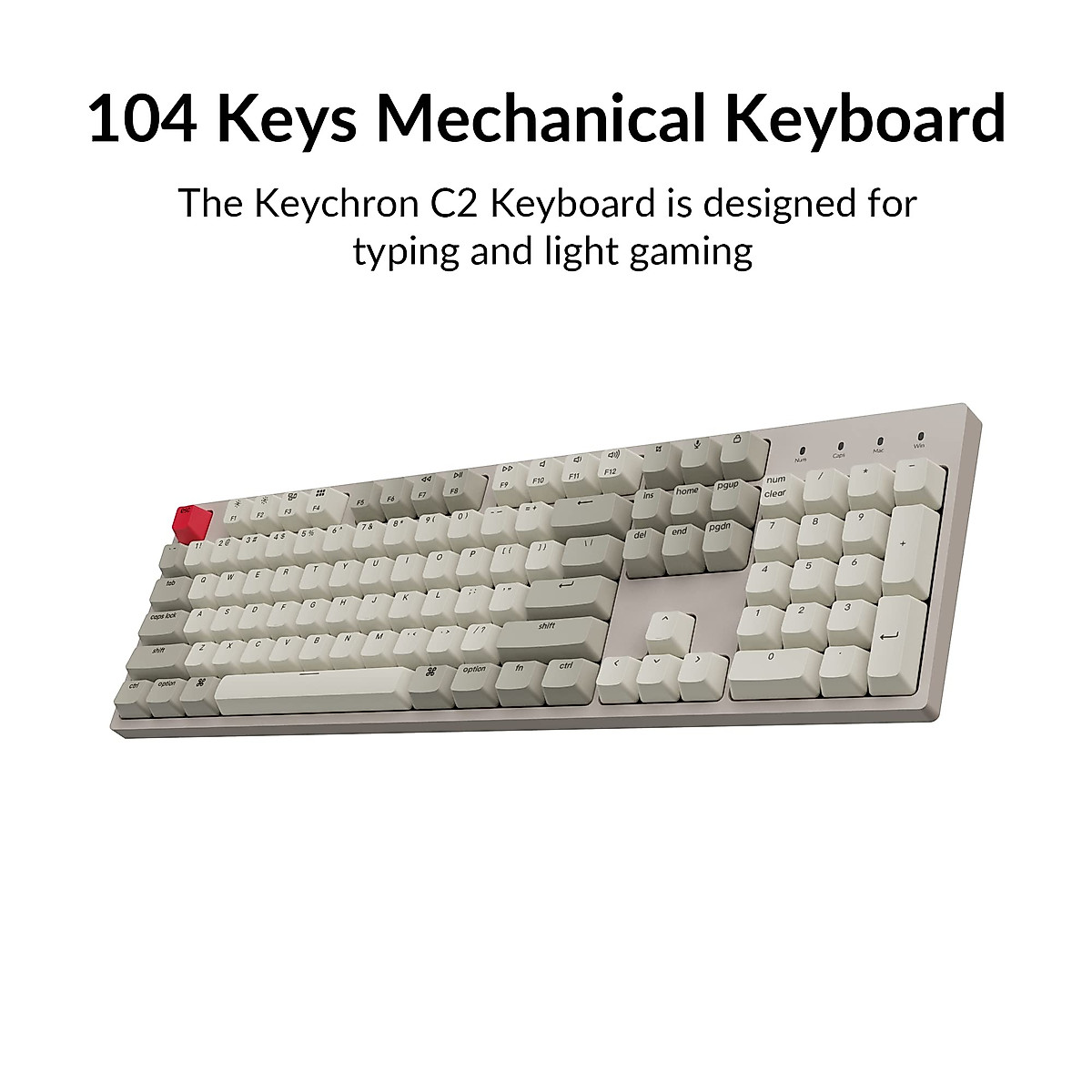 Keychron C2 Wired Mechanical Keyboard: Mac/Win, Brown Switch
