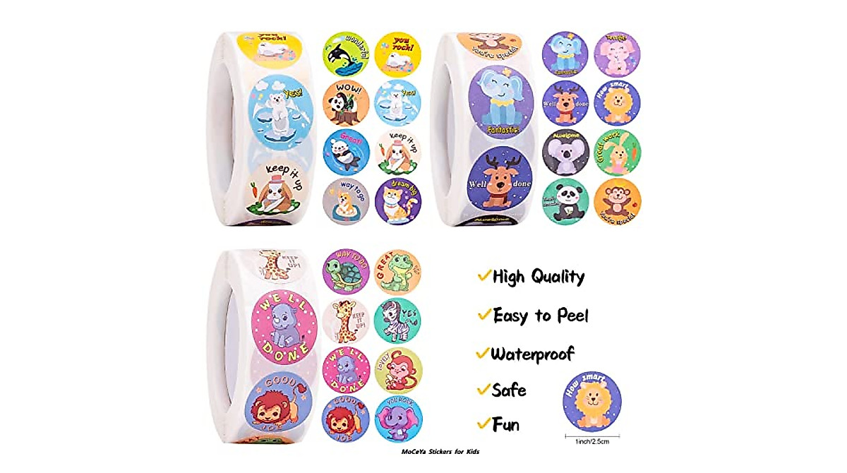 Motivational Animal Stickers for Kids – 2000 Reward Stickers Set