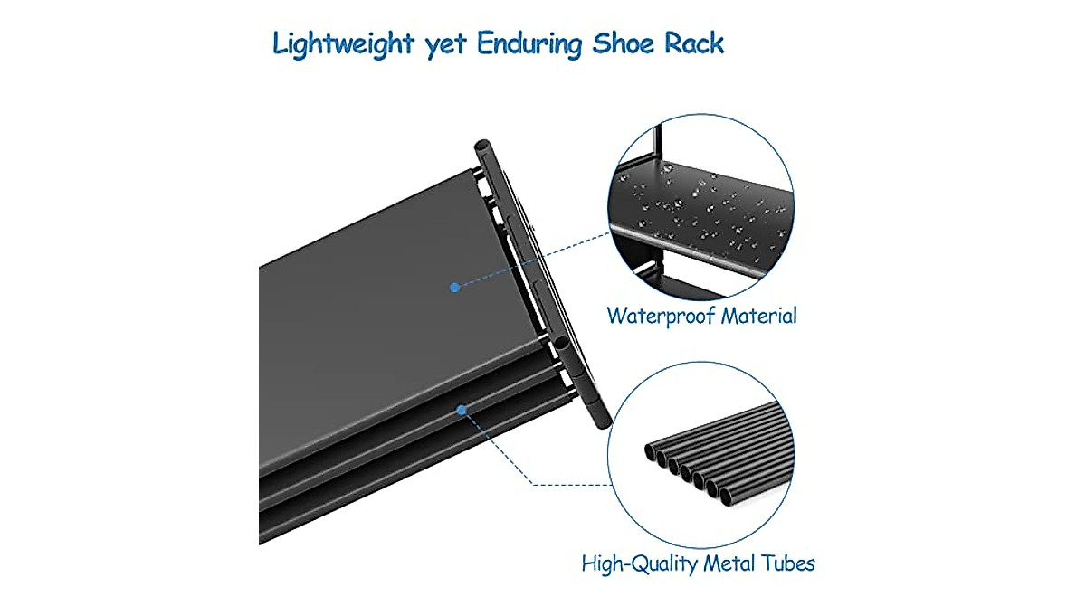 Narrow 10-Tier Shoe Rack - Maximize Entryway Space