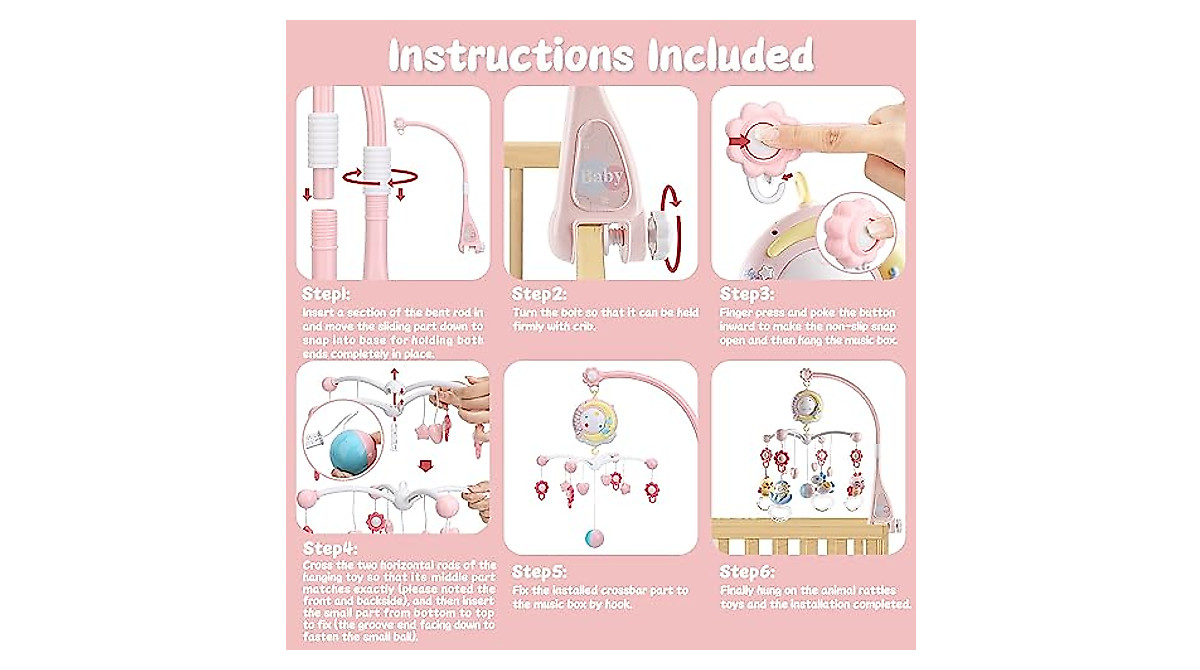 Baby Musical Crib Mobile with 150 Melodies &amp; Lights